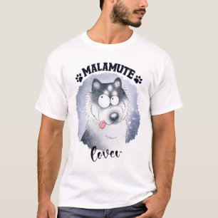 Camiseta Amante do Malamute do Alasca Cachorro Fofo da Raça