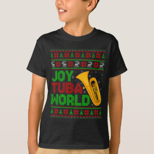 Camiseta Amante do Mundo Joy Tuba Xmas Tuba Natal Feio