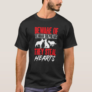 Camiseta Amante do Pastor Alemão - Cuidado com pastores ale