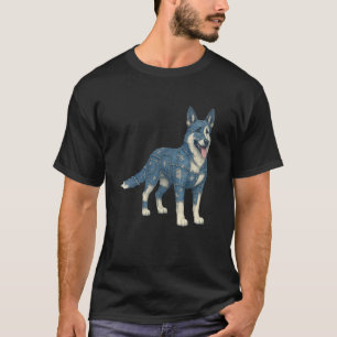 Camiseta Amante do Pastor Alemão Remendo de Jeans Mãe Cacho