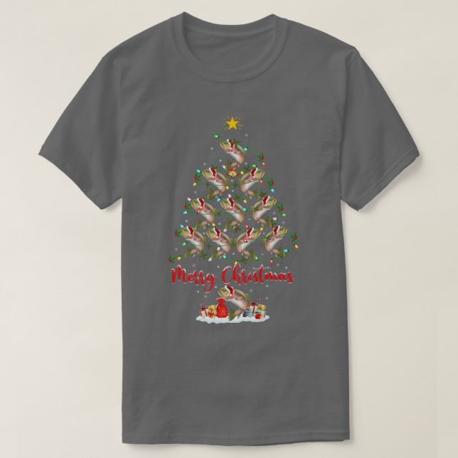 Camiseta Amante do Peixe Truta Natal Correspondente Santa T (Frente do Design)