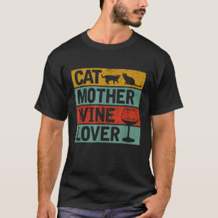 Camiseta Amante do Vinho da Mãe Gato Masculino