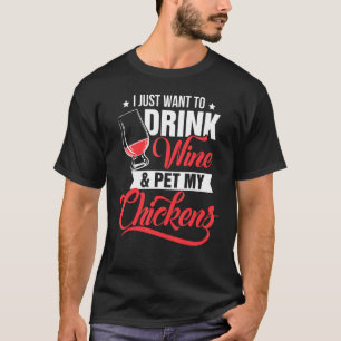 Camiseta Amante do Vinho de Frango Eu Amo Beber Vinho de Fr