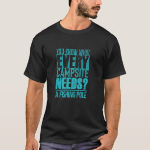 Camiseta Amante engraçado da pesca e do acampamento u2013 P