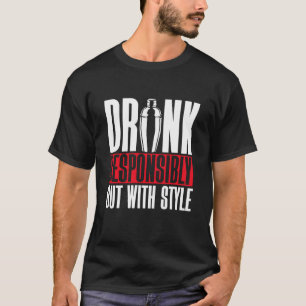 Camiseta Amante Engraçado de Barman Misturando Bebida Bar