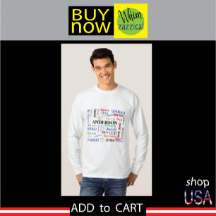 Camiseta Amante Família Palavra Nome Cloud Collage T-Shirt