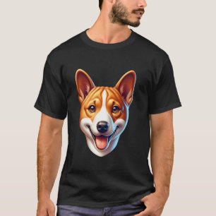 Camiseta Amante Feliz do Cão Basenji Rosto de Cachorrinho F