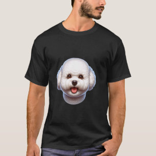 Camiseta Amante Feliz do Cão Bichon Frise Rosto de Cachorri