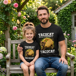 Camiseta Amante Fofo e Divertido do TacoCat De Trás para Fr