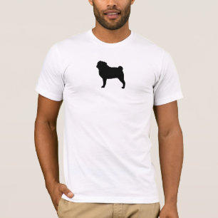 Camiseta Amante legal do Pug da silhueta   do cão do Pug