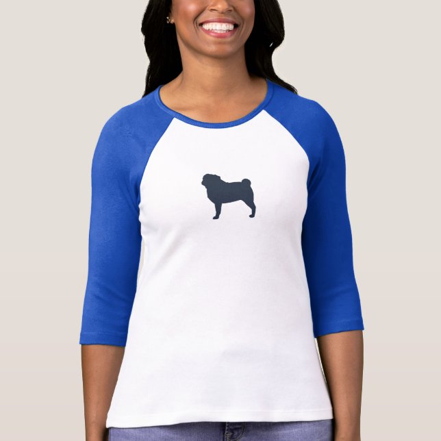 Camiseta Amante legal do Pug da silhueta | do cão do Pug (Frente)