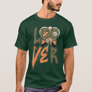Camiseta Amante Perdedor Verde Gotejamento Coração Verde Ol
