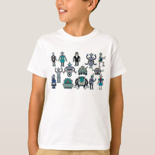Camiseta Amante retro do robô para miúdos! Divertimento,