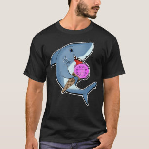 Camiseta Amantes Adoráveis de Tubarão-Sorvete de Licitação 
