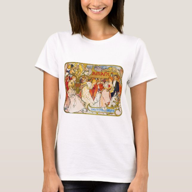Camiseta Amantes, Alphonse Mucha (Frente)