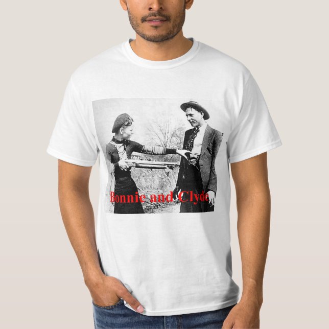 Camiseta Amantes cruzados estrela Bonnie e de Clyde ou que (Frente)