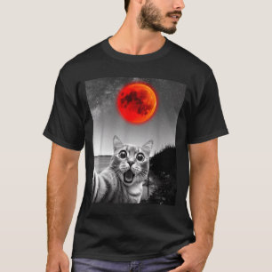 Camiseta Amantes da astronomia selfie de gato engraçado com