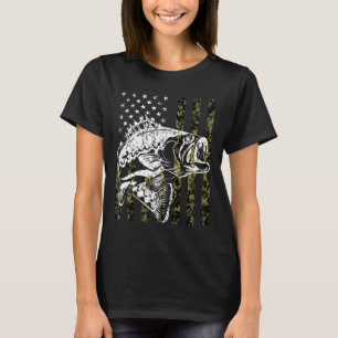 Camiseta Amantes da Pesca Bandeira Americana Vintage Pesca