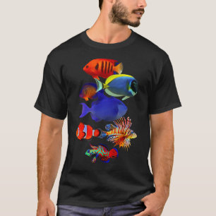 Camiseta Amantes de Aquário de Peixes de Recifes de Água Sa