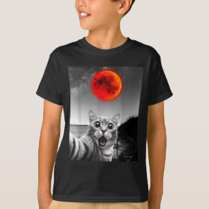 Camiseta Amantes de astronomia gato engraçado selfie com lu
