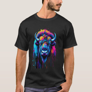 Camiseta Amantes de Bisão Americano Arte Pop Colorida Bisão