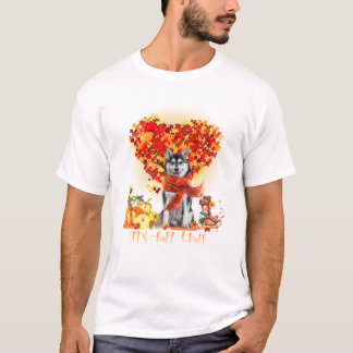 Camiseta Amantes de cachorro Husky do Outono