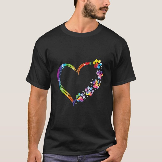 Camiseta Amantes de Cães Impressos Coloridos (Frente)
