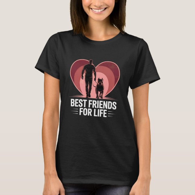 Camiseta Amantes de Cães Melhores Amigos Pit Bull Pitbull (Frente)