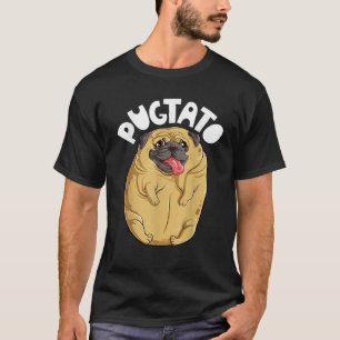 Camiseta Amantes de Cães Pug Batata de Tatuagem Roupa Engra