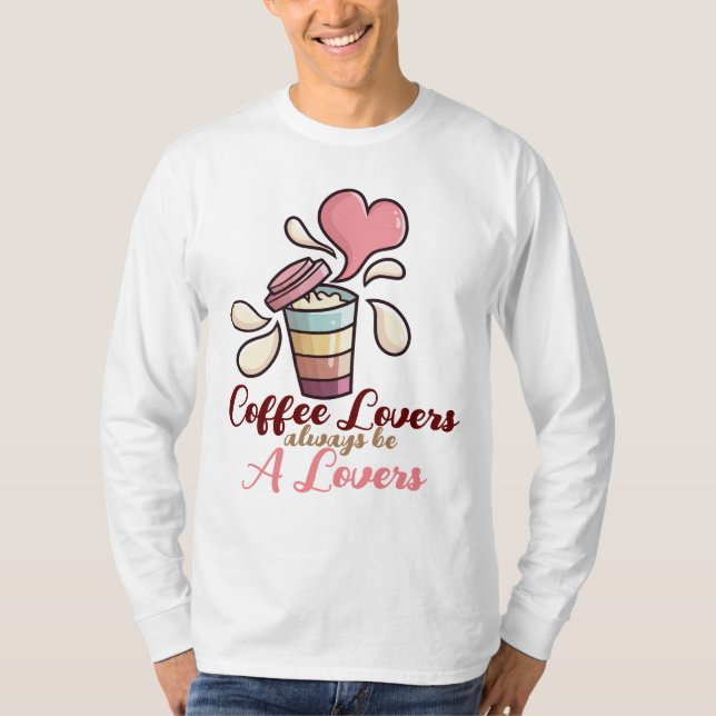 Camiseta Amantes de café personalizáveis (Frente)
