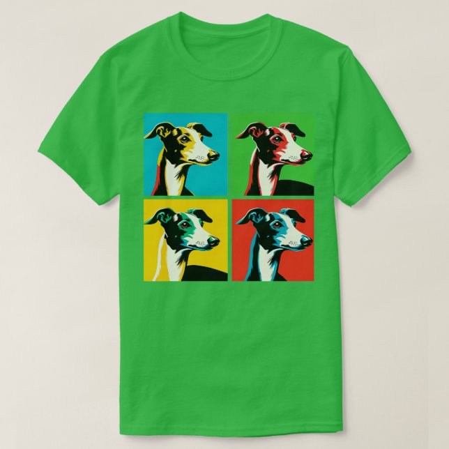 Camiseta Amantes de Cão de Arte de Greyhound Italianos (Frente do Design)