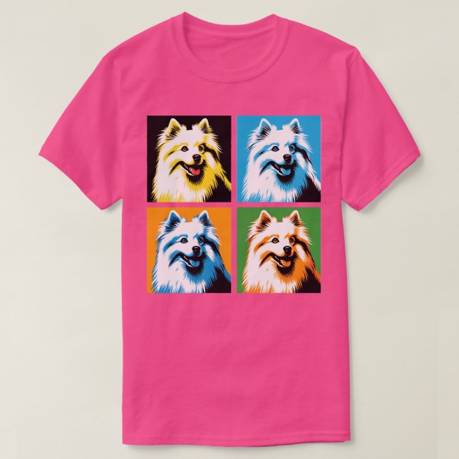 Camiseta Amantes de Cão de Arte do Esquimó Americano (Frente do Design)
