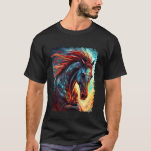 Camiseta Amantes de Cavalos Antigos Mãe Pai Pets Homens