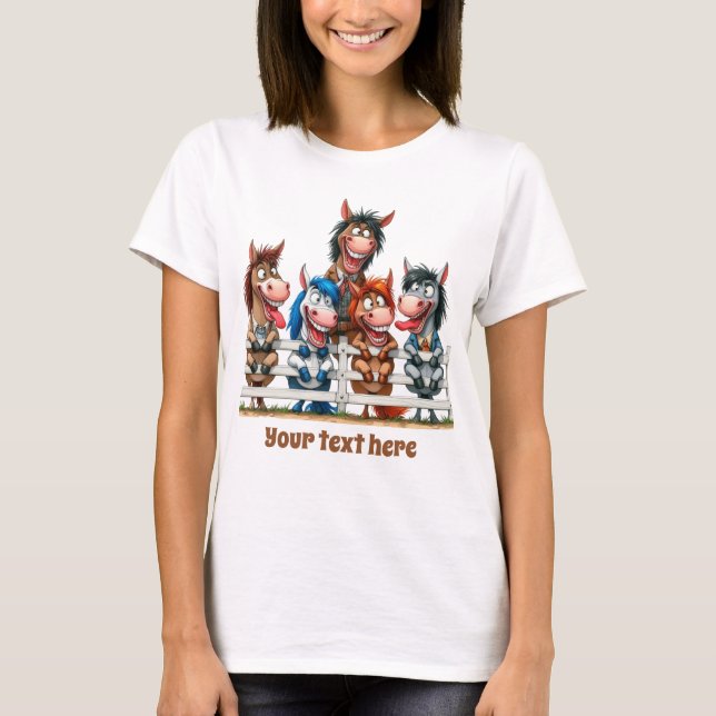 Camiseta Amantes de cavalos, de fácil utilização (Frente)