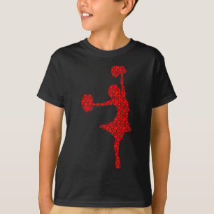 Camiseta Amantes de Cheerleading Corações de São Valentim A