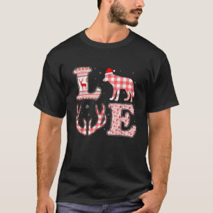 Camiseta Amantes de coiote engraçados Natal Xmas Plaid Verm