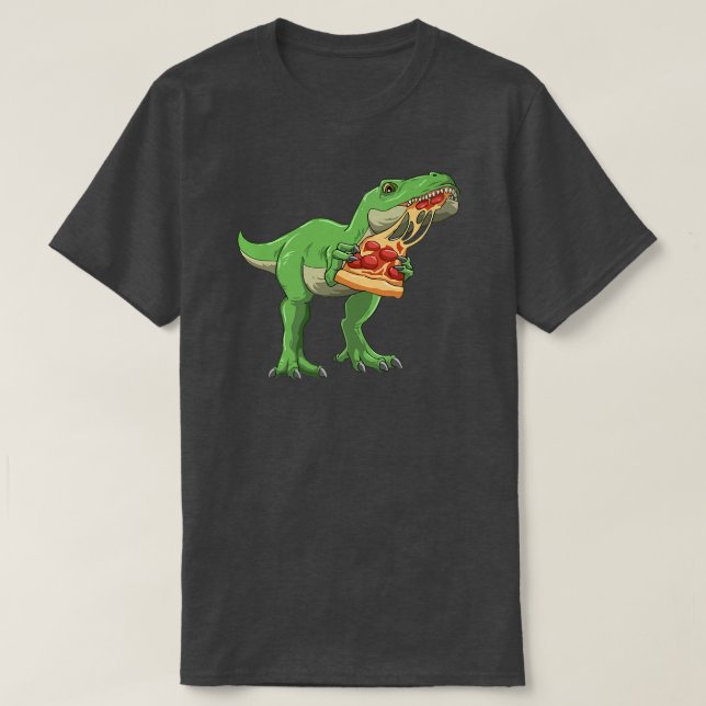 Camiseta Amantes de Comida de Tre do Dinossaur Comendo Pizz (Frente do Design)