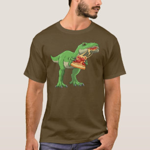Camiseta Amantes de Comida de Tre do Dinossaur Comendo Pizz