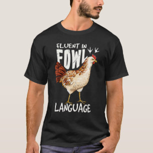 Camiseta Amantes de Frango Fluentes em Linguagem Aviária