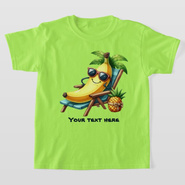 Camiseta Amantes de fruta divertida adicionam praia de text (Postura )
