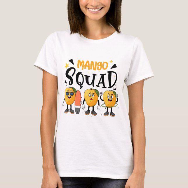 Camiseta Amantes de Frutas Mango Squad Summer Engraçadas (Frente)