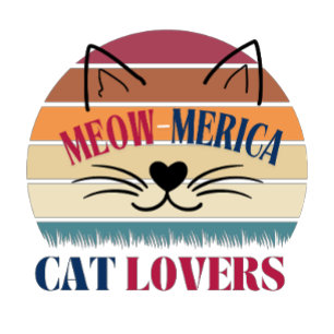 Camiseta Amantes de Gato Meow-Merica - Patriótico 4 de julh