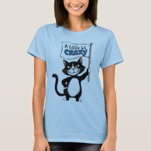 Camiseta Amantes de gatos loucos, pretos e brancos