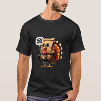 Camiseta Amantes de Gatos Miau Miau Dia de Ação de Graças E