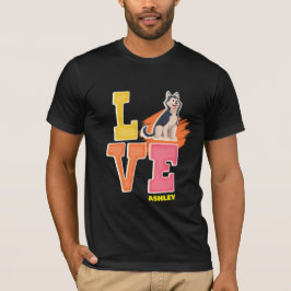 Camiseta Amantes de husky siberiano cor fofa