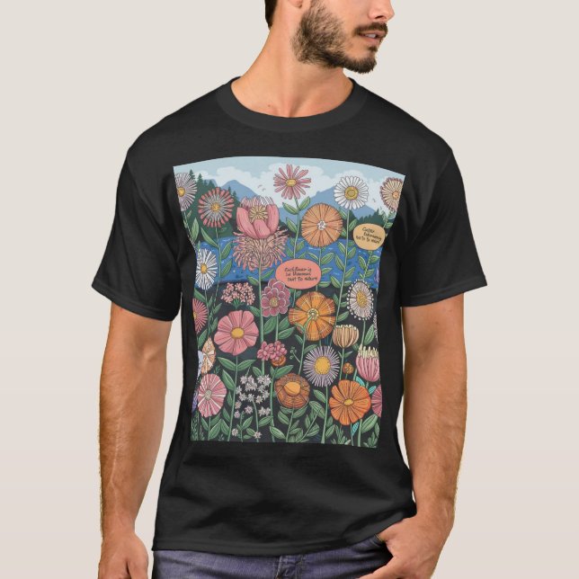 Camiseta Amantes de Jardins Florais Masculinos (Frente)