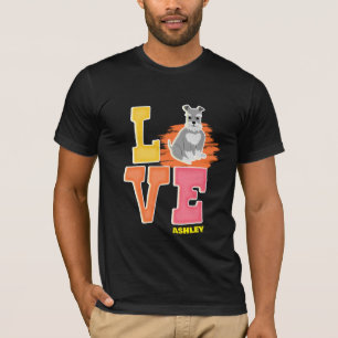 Camiseta Amantes de Miniature Schnauzer cor cute