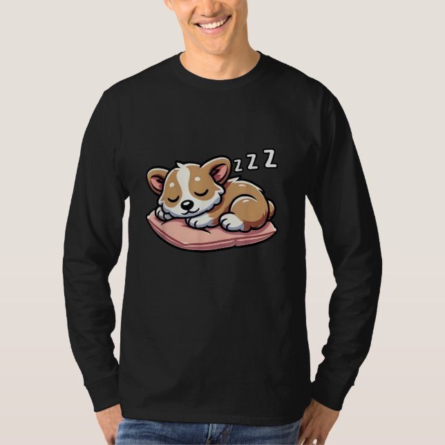 Camiseta Amantes de os animais Adoráveis De Dormir Galês Co (Frente)