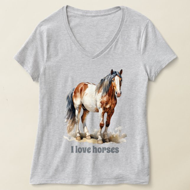 Camiseta Amantes de os animais de cavalos (Postura )