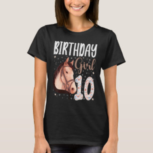 Camiseta Amantes de os animais de cavalos 10ª Garota de ani
